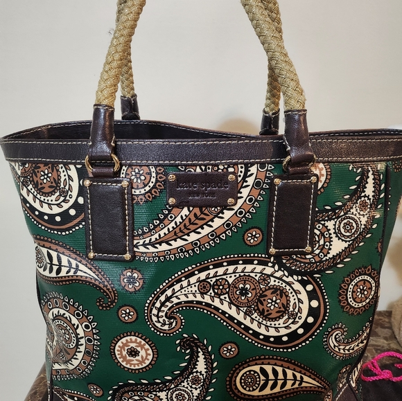 New Kate Spade Large Green Coated/Leather & Dustbag - Picture 5 of 16